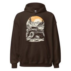 Alpine Sunset Trail - Alpine Gorge 4X4 Trail Unisex Hoodie - Dark Chocolate - Image 5