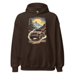 Alpine Trail Expedition - Alpine Peak Off-Road Rig Unisex Hoodie - Dark Chocolate - Image 5
