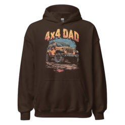 4X4 Dad - Mud Bog Off-Road Rig Unisex Hoodie - Dark Chocolate - Image 6