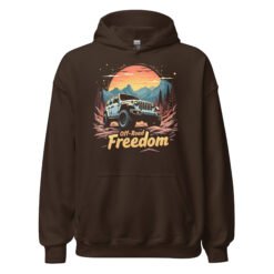 Off-Road Freedom - Sunset Peak Off-Road Rig Unisex Hoodie - Dark Chocolate - Image 1