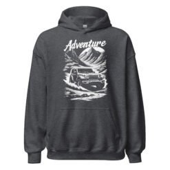 Adventure - River Fording Off-Road Rig Unisex Hoodie - Dark Heather - Image 7