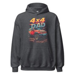 4X4 Dad - Vintage 4X4 Dad Rig Unisex Hoodie - Dark Heather - Image 7