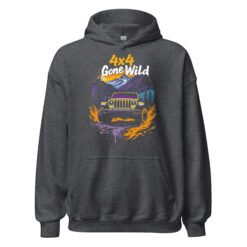 4X4 Gone Wild - Untamed 4X4 Off-Road Rig Unisex Hoodie - Dark Heather - Image 9