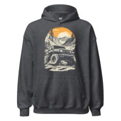 Alpine Sunset Trail - Alpine Gorge 4X4 Trail Unisex Hoodie - Dark Heather - Image 9
