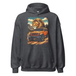 King Of The Trail - Orange Mountain Off-Road Rig Unisex Hoodie - Dark Heather - Image 9