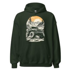 Alpine Sunset Trail - Alpine Gorge 4X4 Trail Unisex Hoodie - Forest Green - Image 7