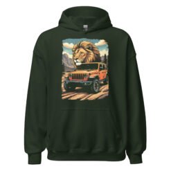 King Of The Trail - Orange Mountain Off-Road Rig Unisex Hoodie - Forest Green - Image 7