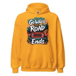 Go Where The Road Ends - Wilderness Timber Off-Road Unisex Hoodie - Gold - Image 3