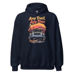 Any Trail Any Time - Night Trail Off-Road Rig Unisex Hoodie - Navy - Image 4