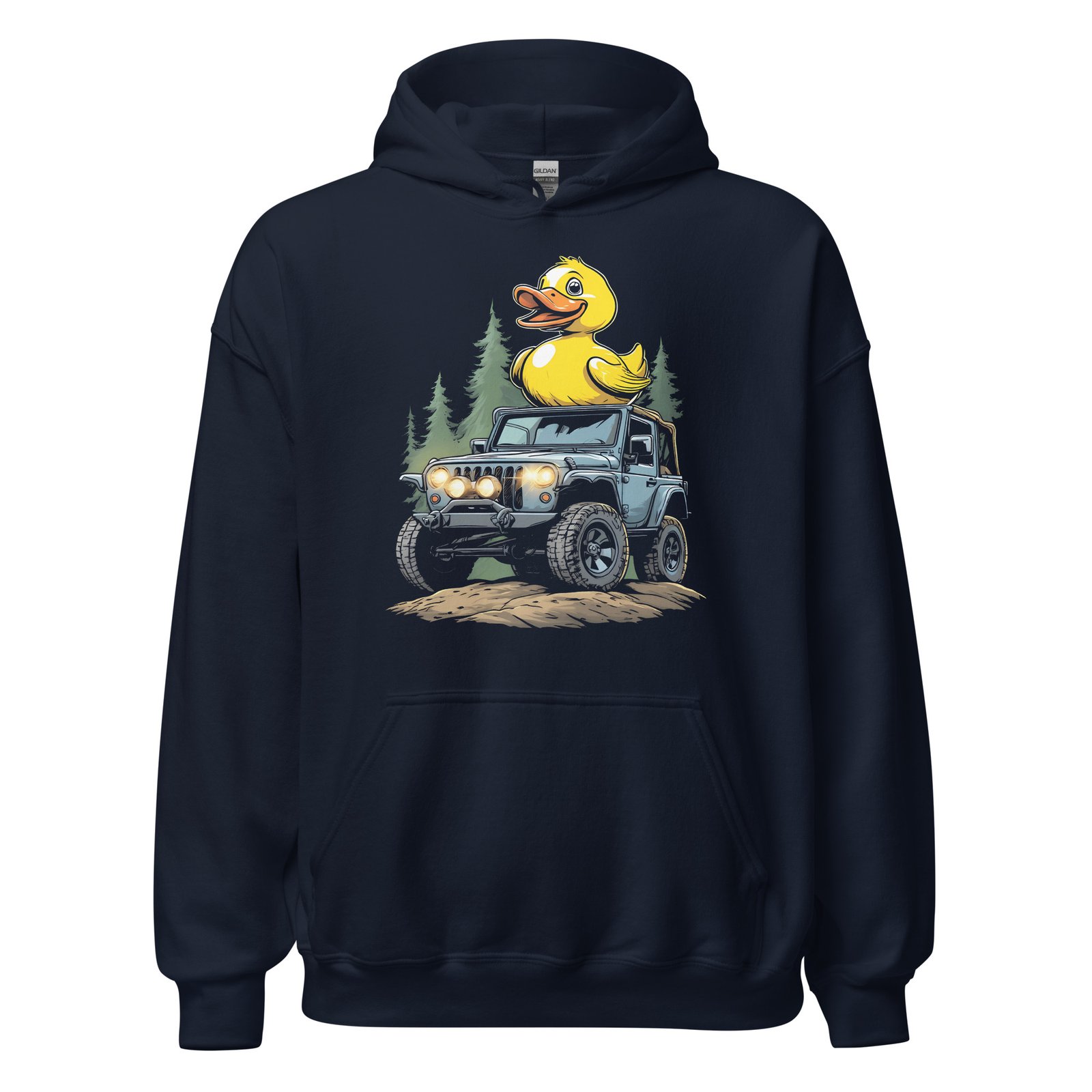 Duck Duck Rig - Slate Blue 4X4 Rig Unisex Hoodie - Navy - Image 4