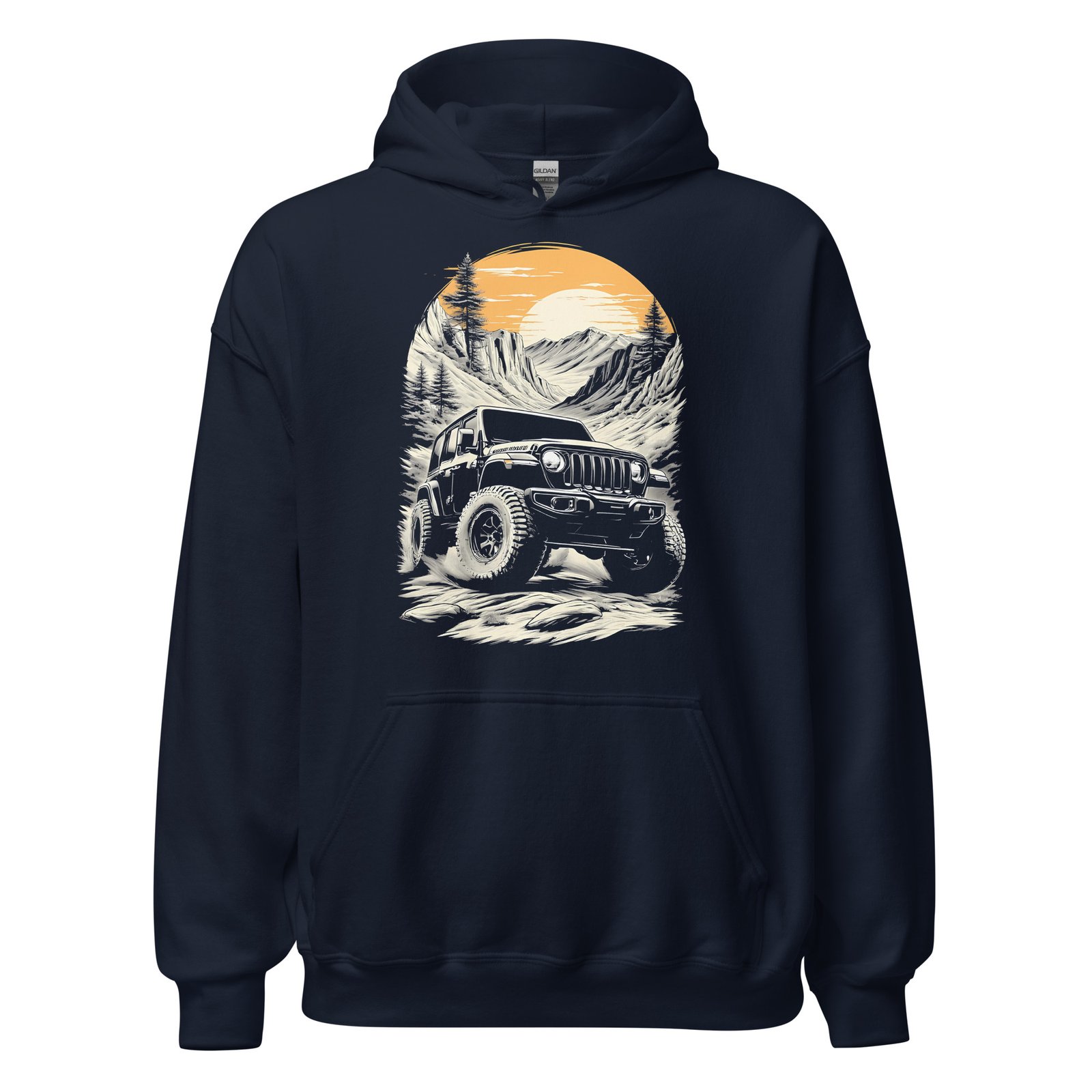 Alpine Sunset Trail - Alpine Gorge 4X4 Trail Unisex Hoodie - Navy - Image 1