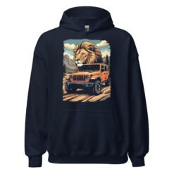 King Of The Trail - Orange Mountain Off-Road Rig Unisex Hoodie - Navy - Image 1