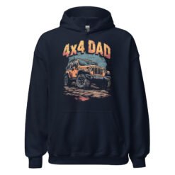 4X4 Dad - Mud Bog Off-Road Rig Unisex Hoodie - Navy - Image 4