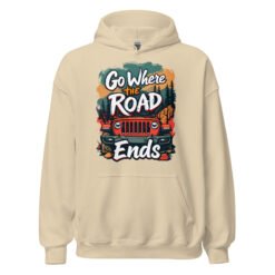 Go Where The Road Ends - Wilderness Timber Off-Road Unisex Hoodie - Sand - Image 7