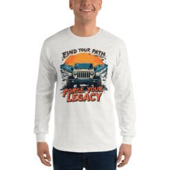 Forge Your Legacy - Sand Dune Off-Road Trail Men's Long Sleeve Shirt - Ash - Image 5
