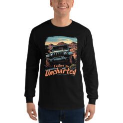 Explore The Uncharted - Red Rock Off-Road Expedition Men's Long Sleeve Shirt - Black - Image 1