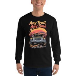 Any Trail Any Time - Mountain Pass 4X4 Crawler Men's Long Sleeve Shirt - Black - Image 1