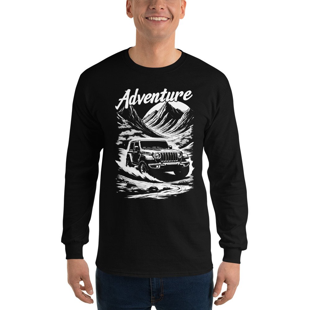 Adventure - Alpine Peak Off-Road Rig Men's Long Sleeve Shirt - Black - Image 2