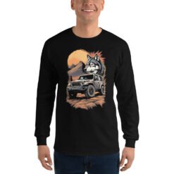 Lone Wolf - Sunset Mountain 4X4 Crawler Men's Long Sleeve Shirt - Black - Image 2