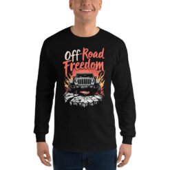 Off-Road Freedom - Desert Trail Off-Road Rig Men’s Long Sleeve Shirt - Black - Image 1