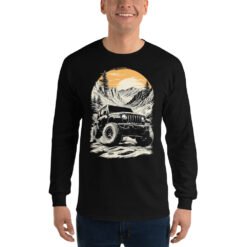 Alpine Sunset Trail - Rocky Pass 4X4 Explorer Men’s Long Sleeve Shirt - Black - Image 2