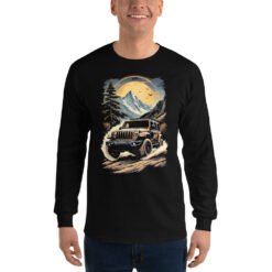 Alpine Trail Expedition - Mountain Ridge Off-Road Rig Men's Long Sleeve Shirt - Black - Image 2