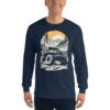 Alpine Sunset Trail - Rocky Pass 4X4 Explorer Men’s Long Sleeve Shirt - Navy - Image 1