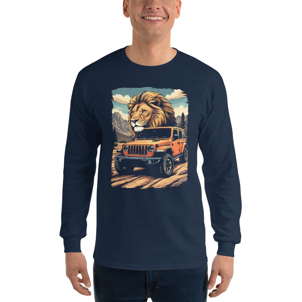 King Of The Trail - Sandstone Peak Off-Road Rig Men's Long Sleeve Shirt - Navy - Image 1