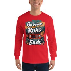 Go Where The Road Ends - Sunset Ridge Off-Road Cruiser Men's Long Sleeve Shirt - Red - Image 2