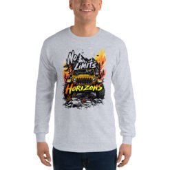 No Limits Just Horizons - Alpine Peak Off-Road Men’s Long Sleeve Shirt - Sport Grey - Image 2