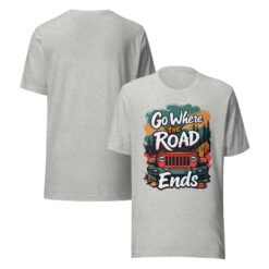 Go Where The Road Ends - Sunset Timber 4X4 Crawler Unisex Graphic Tee - Athletic Heather - Image 3