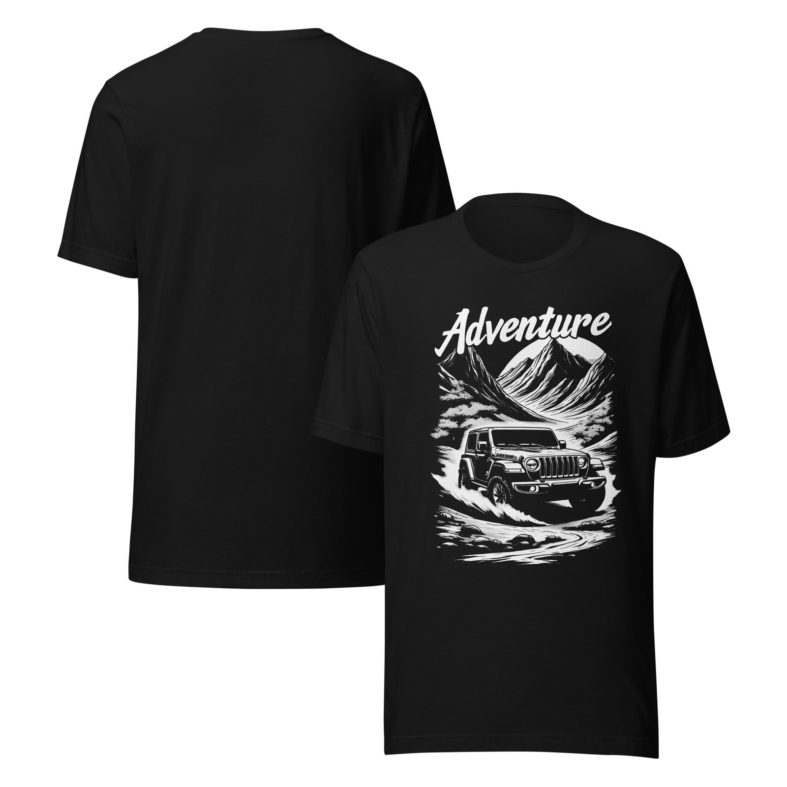 Adventure - Alpine Summit 4X4 Unisex Graphic Tee - Black - Image 2