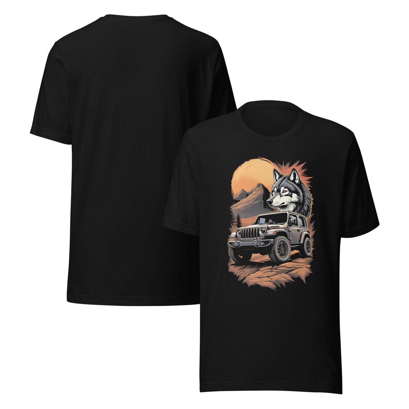 Lone Wolf - Nocturnal 4X4 Crawler Unisex Graphic Tee - Black - Image 1