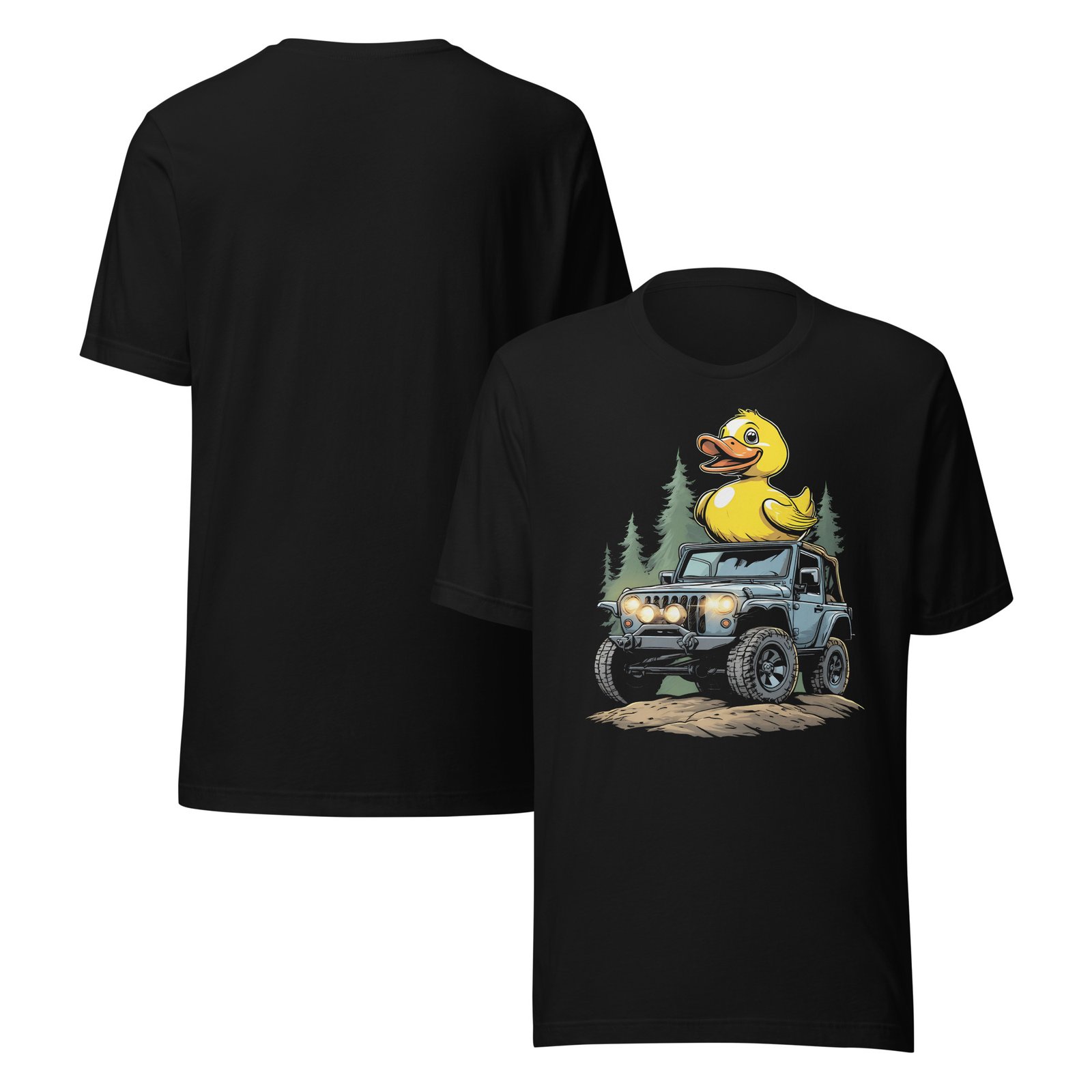 Duck Duck Rig - Amber Light 4X4 Rig Unisex Graphic Tee - Black - Image 2