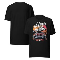 No Limits Just Horizons - Wild Horizon 4X4 Rig Graphic Tee - Black - Image 2