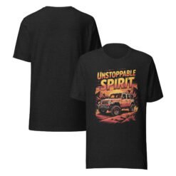 Unstoppable Spirit - Red Rock Off-Road Explorer Unisex Graphic Tee - Black Heather - Image 1