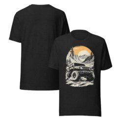 Alpine Sunset Trail - Summit Canyon Off-Road Explorer Unisex Graphic Tee - Black Heather - Image 2