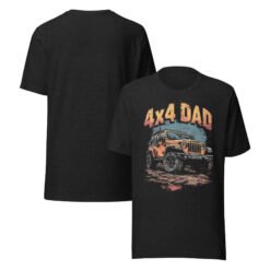 4X4 Dad - Rustic Trail 4X4 Rig Graphic Tee - Black Heather - Image 1