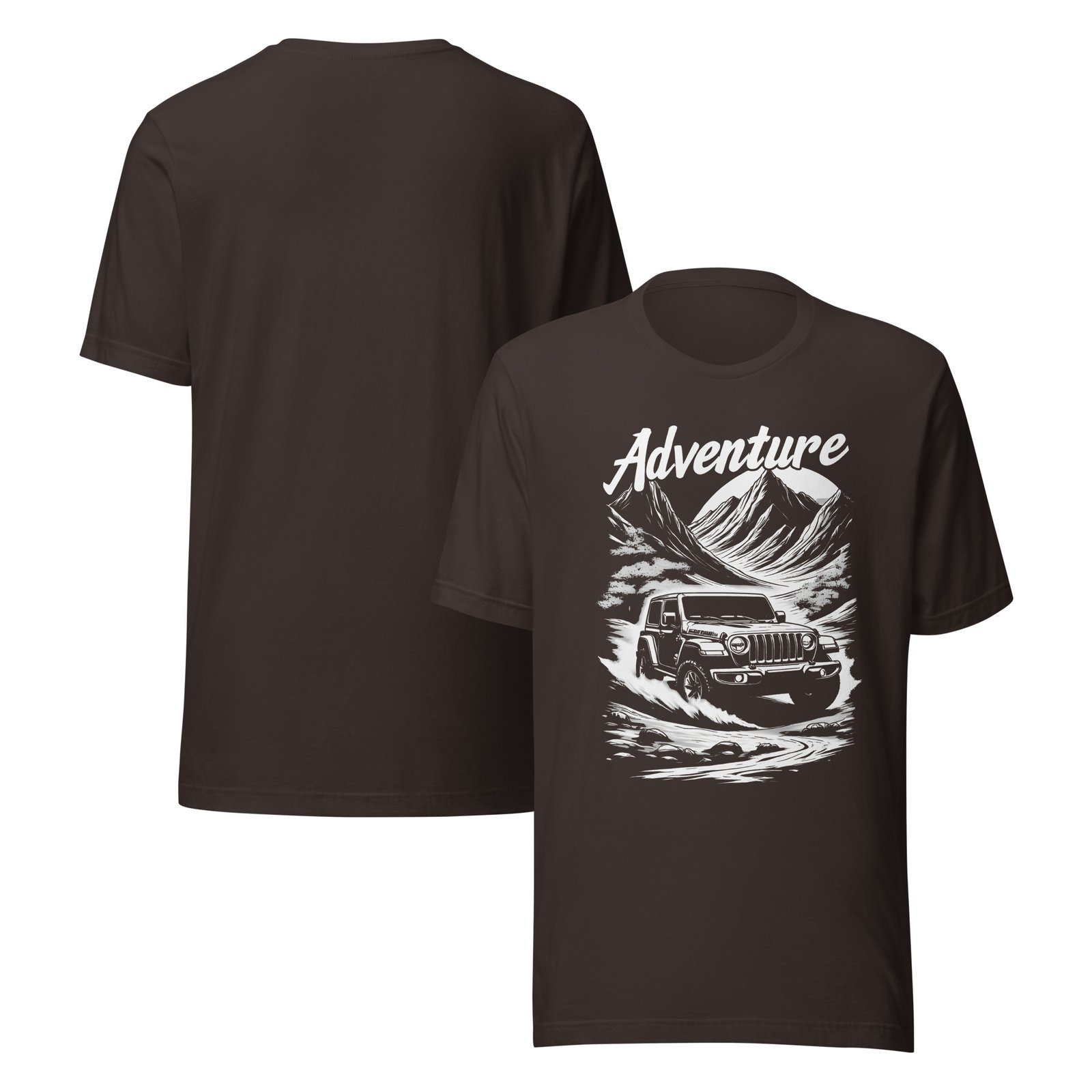 Adventure - Alpine Summit 4X4 Unisex Graphic Tee - Brown - Image 4