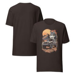 Lone Wolf - Nocturnal 4X4 Crawler Unisex Graphic Tee - Brown - Image 3