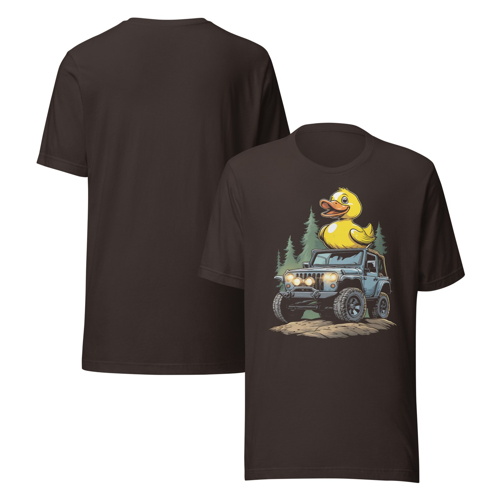 Duck Duck Rig - Amber Light 4X4 Rig Unisex Graphic Tee - Brown - Image 5
