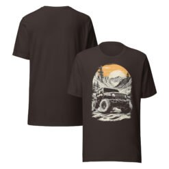 Alpine Sunset Trail - Summit Canyon Off-Road Explorer Unisex Graphic Tee - Brown - Image 4