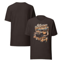 Never Underestimate An Old Man With A 4X4 - Sunset Plateau Off-Road Rig Graphic Tee - Brown - Image 4