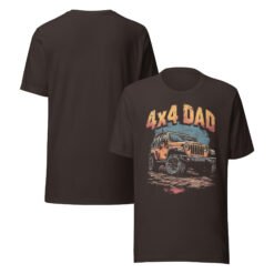 4X4 Dad - Rustic Trail 4X4 Rig Graphic Tee - Brown - Image 4