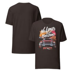 No Limits Just Horizons - Wild Horizon 4X4 Rig Graphic Tee - Brown - Image 1