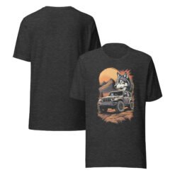 Lone Wolf - Nocturnal 4X4 Crawler Unisex Graphic Tee - Dark Grey Heather - Image 4