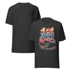 4X4 Dad - Family Trail 4X4 Dad Unisex Graphic Tee - Dark Grey Heather - Image 4