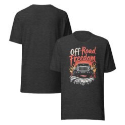 Off-Road Freedom - Rugged Mountain 4X4 Explorer Unisex Graphic Tee - Dark Grey Heather - Image 5
