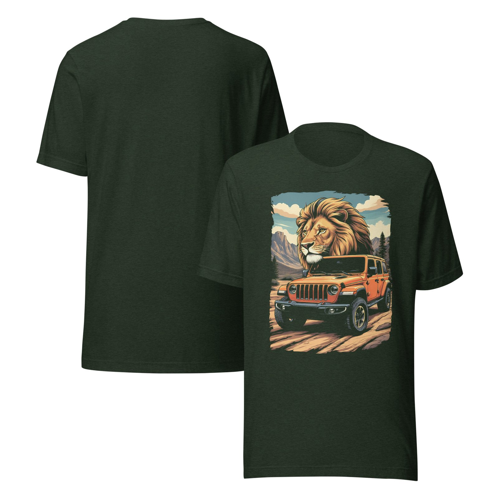 King Of The Trail - Slickrock Pass 4X4 Rig Graphic Tee - Heather Emerald - Image 3