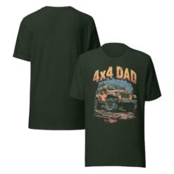 4X4 Dad - Rustic Trail 4X4 Rig Graphic Tee - Heather Emerald - Image 3